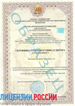 Образец сертификата соответствия аудитора №ST.RU.EXP.00005397-3 Багаевский Сертификат ISO/TS 16949